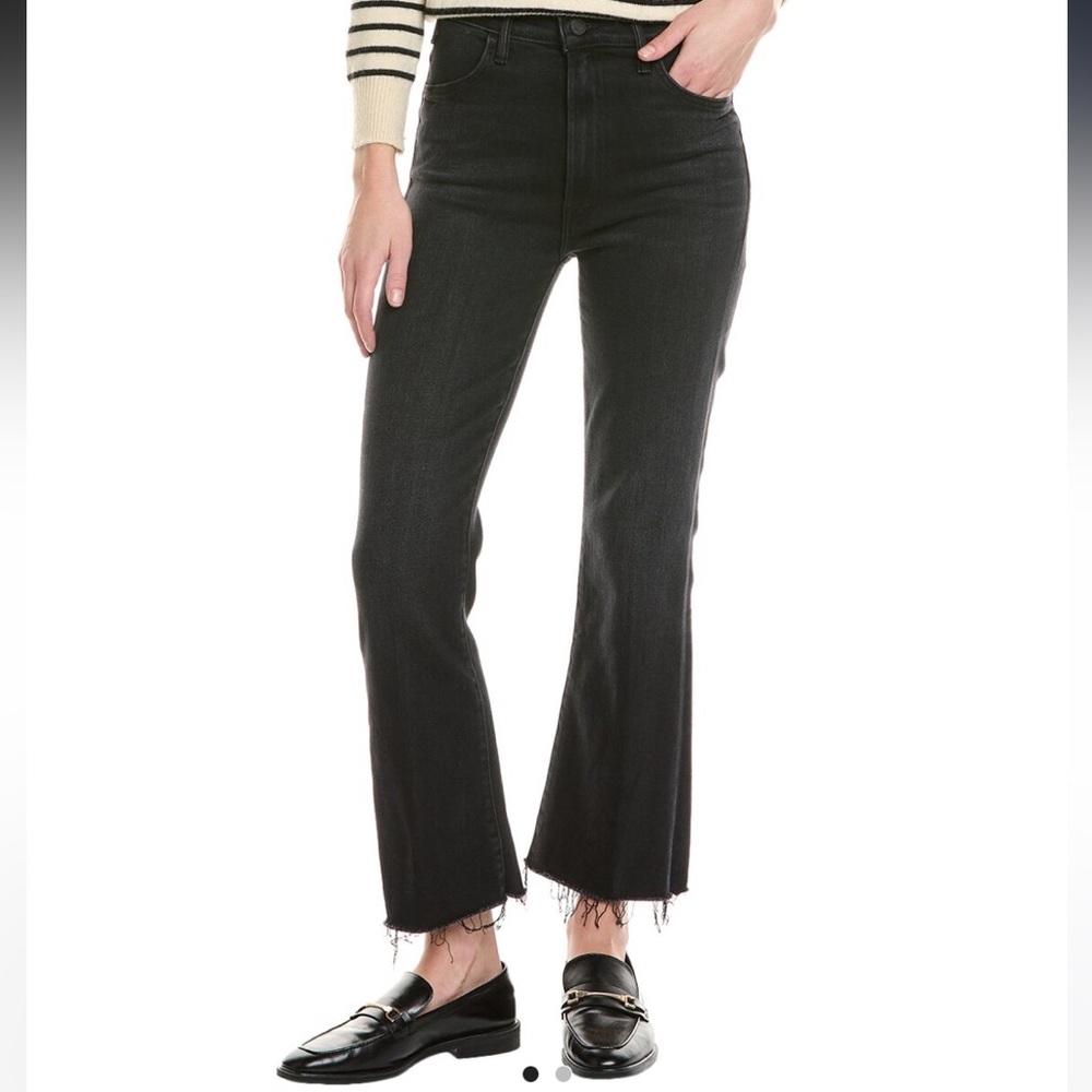 MOTHER The Hustler Ankle Flare Black Jeans